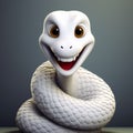 Playful 3d Snake With A Bright Smile On Gray Background