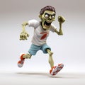 Playful 3d Zombie Cartoon With Groovy Running Outfit