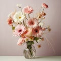 Playful And Delicate Pink Daisy Arrangement In A Vase