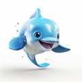 Interactive 3d Cartoon Dolphin With Bubbles - Detailed Cryengine Style Illustrations