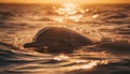 Playful dolphin splashing in the blue waves generated by AI Royalty Free Stock Photo