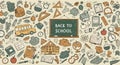 Hand-Drawn Doodle Back to School Vector Educational Elements Set. Royalty Free Stock Photo