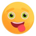 Playful emoticon icon, cartoon style