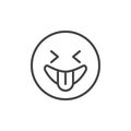 Playful emoticon outline icon