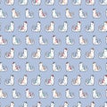 Playful Feline Friends Charm Vector seamless Pattern