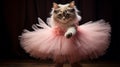 Playful Feline in Tutu