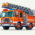 Playful Fire Engine Illustration Royalty Free Stock Photo