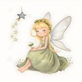 Playful forest fairy illustration Royalty Free Stock Photo