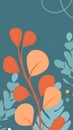 Playful Garden Art: Animated Leaves and Waves in Light Teal