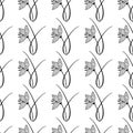 Hand drawn botanical repeat pattern. Royalty Free Stock Photo