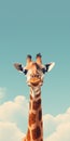 Playful Giraffe In Retro Style - Mobile Lock Screen Background Royalty Free Stock Photo