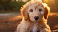 playful golden doodle puppy