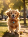 A playful golden Retriever Dog in the park Royalty Free Stock Photo