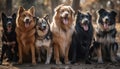 A playful group of purebred dogs enjoying the outdoors together generated by AI