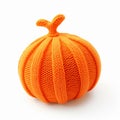 Playful And High-resolution Orange Knitted Pumpkin Stuffed Animal