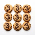 Playful Illusion Chocolate Cookies With Numerals Eight