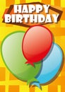 Playful Illustration Birthday Card Balloons