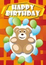 Playful Illustration Birthday Card bear