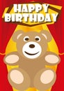 Playful Illustration Birthday Card teddy