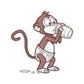 Monkey Drinking Water with Strain Royalty Free Stock Photo