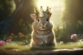 Playful illustration of a rabbit wearing a crown