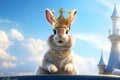 Playful illustration of a rabbit wearing a crown