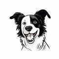 Playful And Ironic Border Collie Breed Vector Art Photo Edit