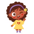 Playful joyful black girl winks. emotion