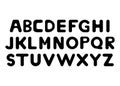 Playful kids font. Children font in the cartoon style. Alphabet set