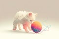 A playful kitten chasing a ball of yarn. Generative AI