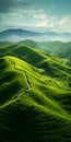 Playful Light And Shadow Captivating Scenery Of Green Hills