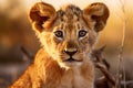 Playful Lion cub. Generate Ai Royalty Free Stock Photo