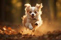 Playful Little dog running. Generate ai