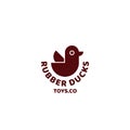 playful logo. Rubber duck logo. Abstract duck logo