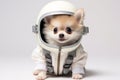 Playful and lovable space dog wearing an astronaut suit, ready for a cosmic adventure