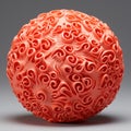 Playful Yet Macabre: Red Swirl Sculpture With Detailed Hyperrealism