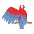 Playful macaw icon cartoon vector. Parrot bird