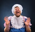 Playful man weared as baby Royalty Free Stock Photo