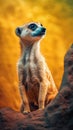 Playful Meerkat: Curiosity and Connection in Vibrant and Ethereal Light AI Generated