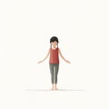 Playful Minimalism: 3d Character Illustration Of A 5-year-old Karen In Yoga Pose