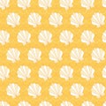 Yellow shell in wave background