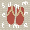 Flip flops slippers summer time print poster