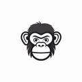Playful Monkey Chimp Logo: Monochromatic Minimalist Portraits