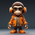 Playful Monkey In Zbrush: A Photographically Detailed Portrait Royalty Free Stock Photo