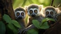 playful monkeys and curious lemurs