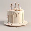 Playful Yet Morose: 3d Ivory Cake Dripping With Chocolate Frosting