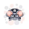 Playful mouse mascot cartoon design vector