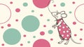 Playful Mouse with Polka Dot Pattern, Whimsical Seamless Vector, vector design Generative AI Royalty Free Stock Photo