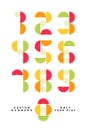 Playful numeral symbols with citrus fruits. Number font - Only your play. Cool vector typographic