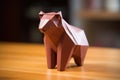 Playful Origami Bear Sculpture. Generative AI.